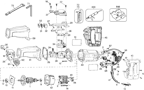 Part Location Diagram of DW4802 DeWALT 6IN 6TPI TAPER BK BLADE